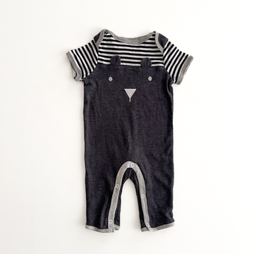 dark grey striped romper