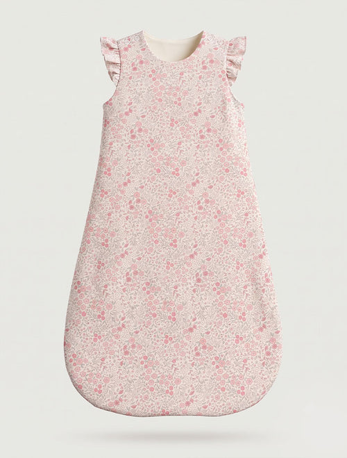 Off white pink floral frills sleeping bag