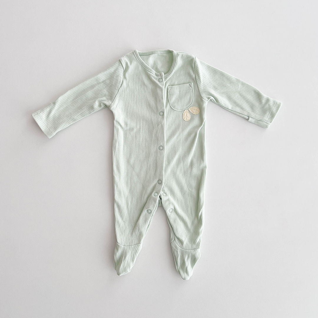 MINT GREEN RIBBED SLEEPSUIT