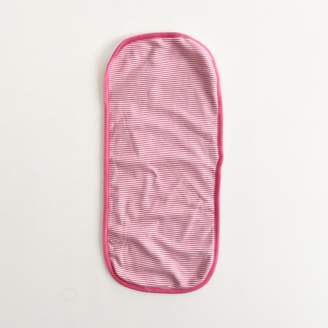 PINK AND WHITE STRIPED BURP CLOTH