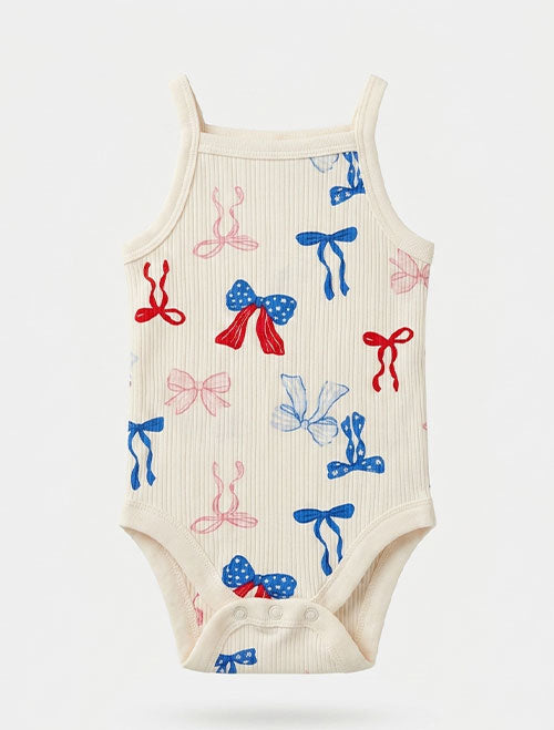 Ribbon ribbed onesie