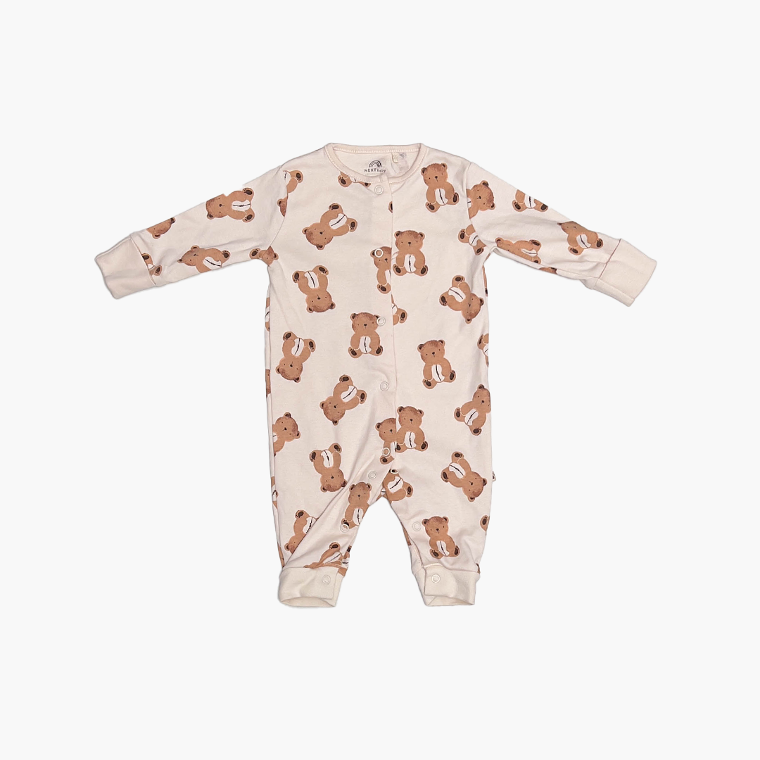 BEIGE TEADDY BEAR ROMPER