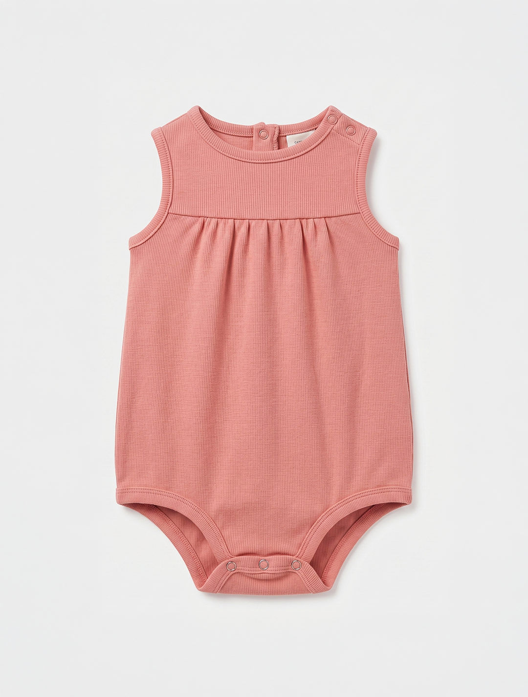 PEACH RIBBED FANCY ONESIE
