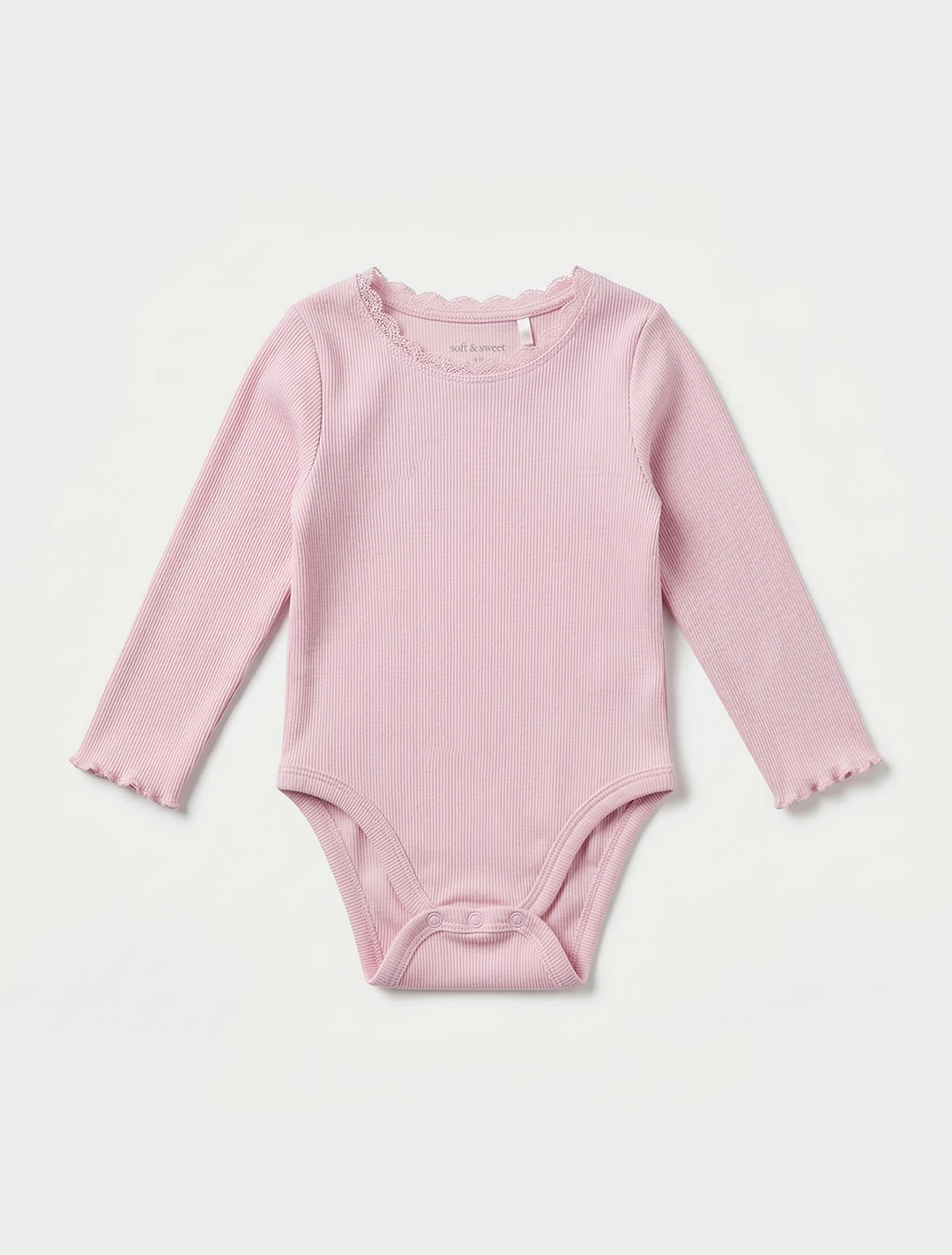 LAVENDER RIBBED LACE WORKED ONESIE