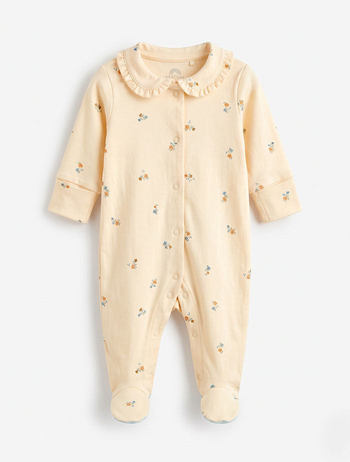 Pastel floral ruffled sleep suit