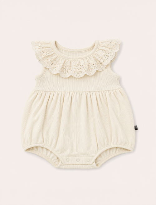 Off white ruffled onesie