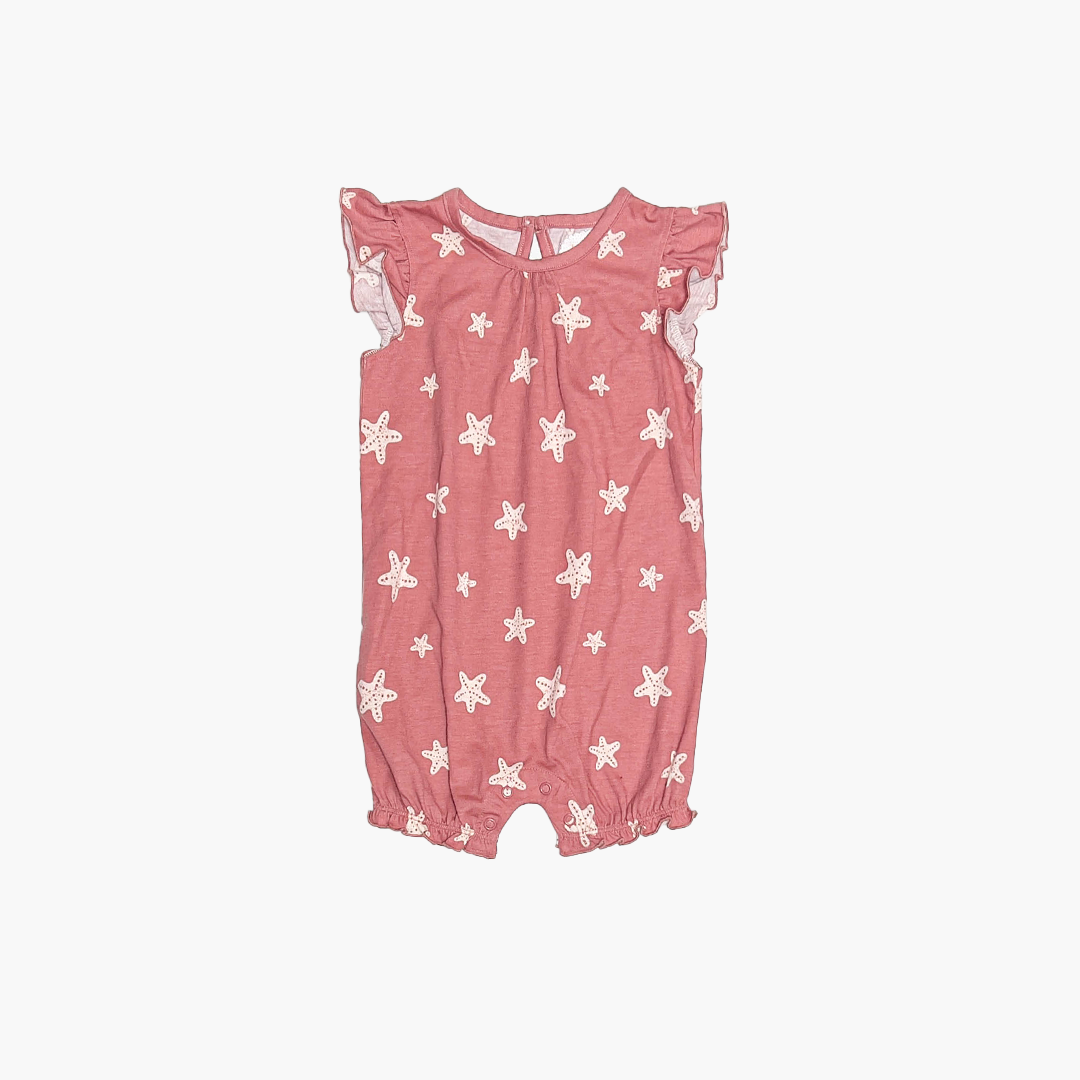 PASTEL BROWN STAR FISH PRINT JUMPSUIT