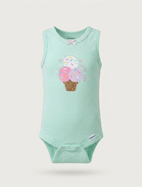 Green printed onesie