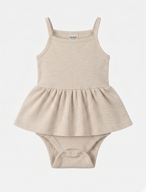 BEIGE POINTELLE SUNSUIT