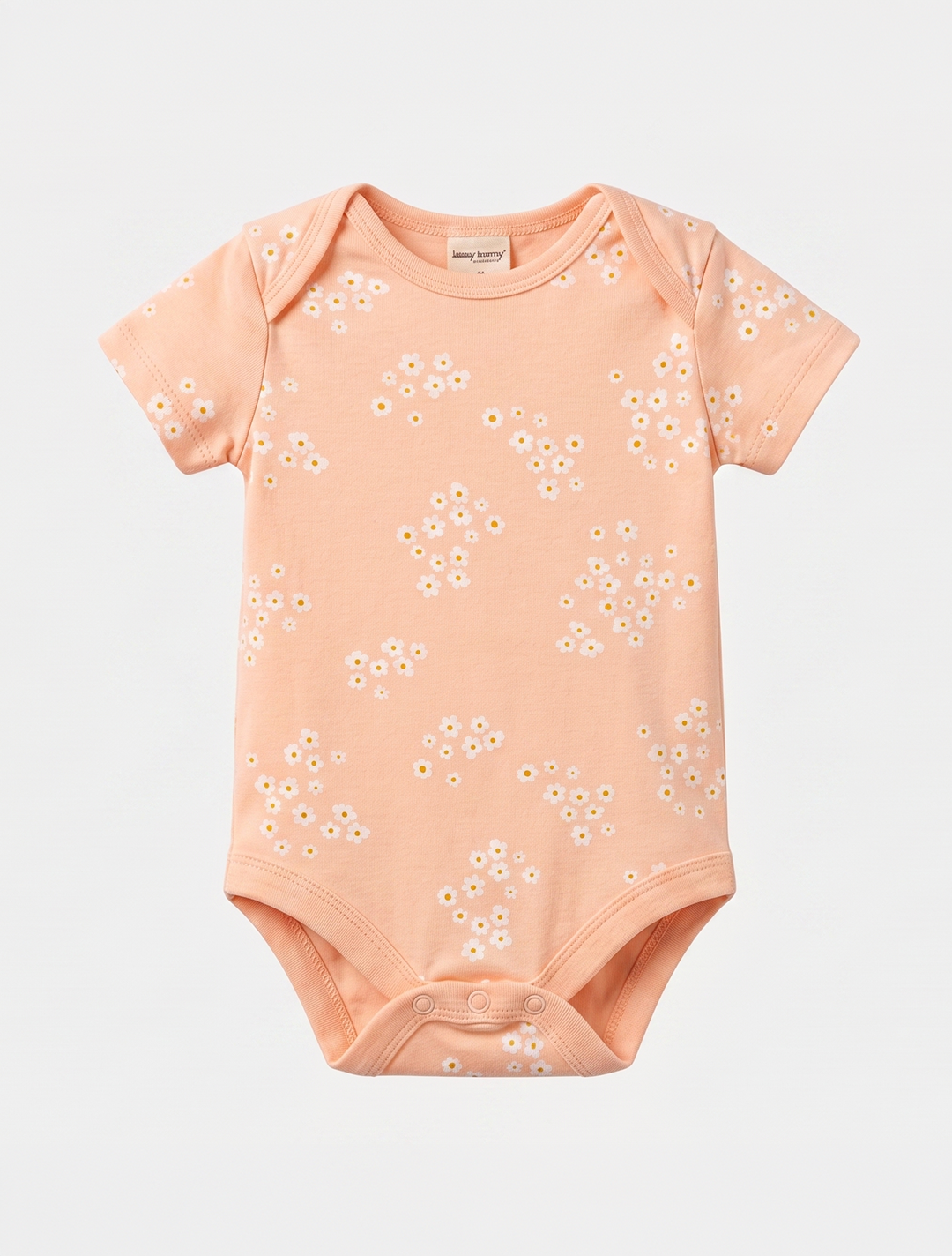 PEACH FLORAL PRINTED ONESIE