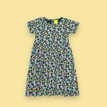 Multi Color flower printed black frok for girls | 3-4 Years |