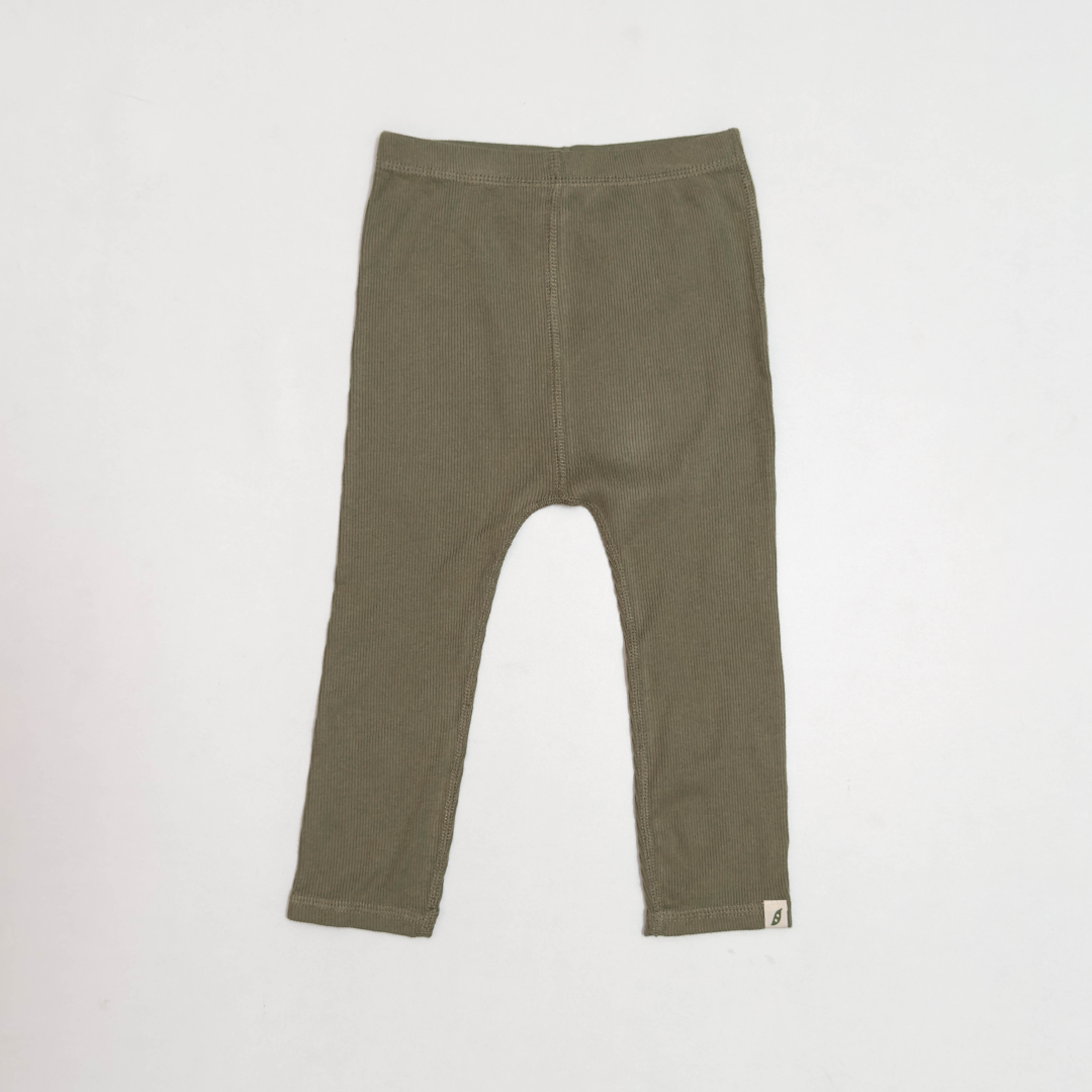 OLIVE GREEN RIBBED PANTS