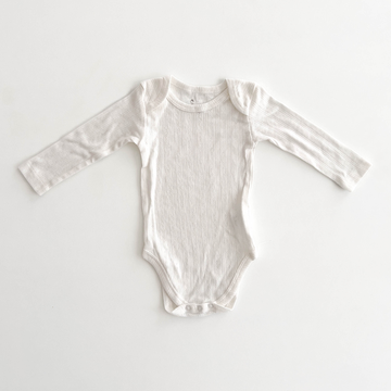 WHITE POINTELLE COTTON ONESIE