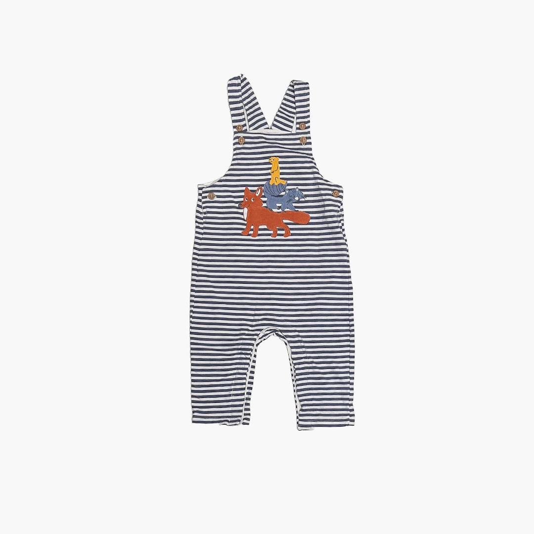 BLUE AND WHITE STRIPED DUNGAREE