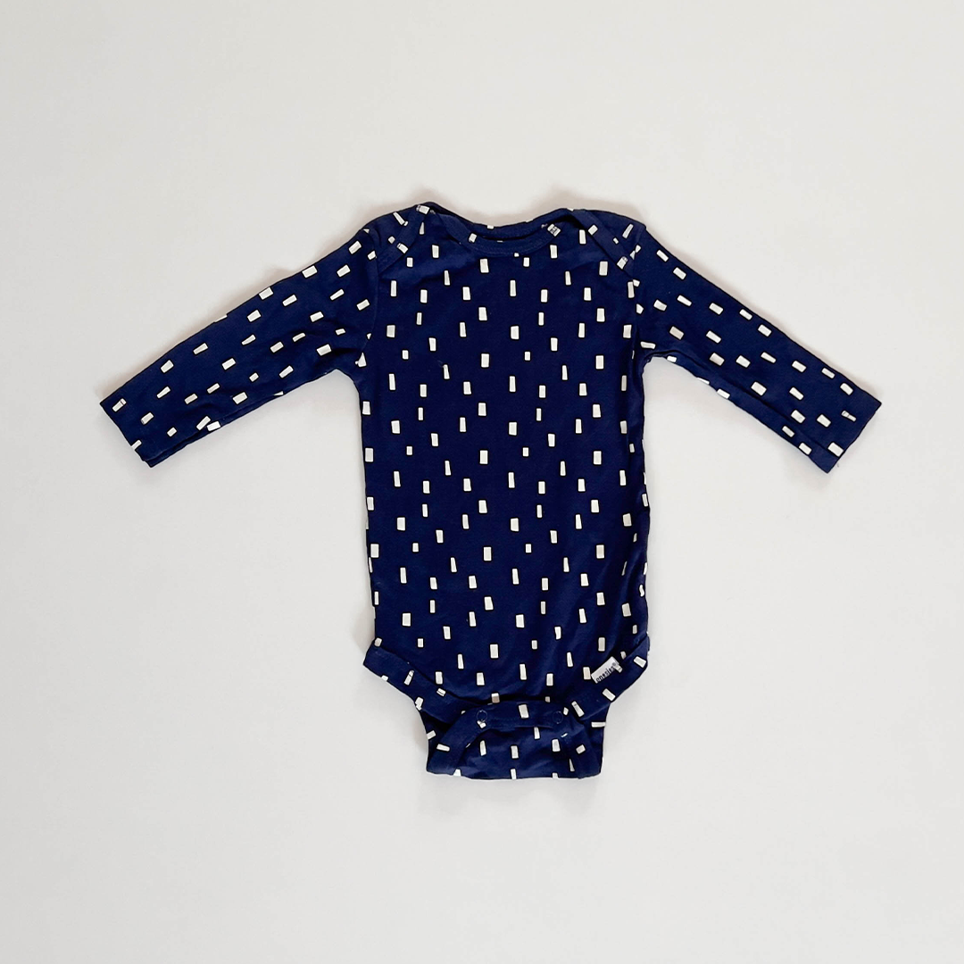 NAVY BLUE PATTERNED ONESIE