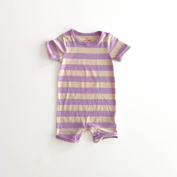 PURPLE CREAM STRIPED STRETCH JUMPSUIT