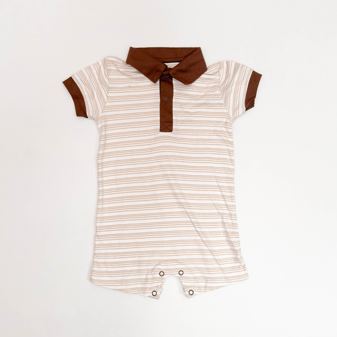 BROWN STRIPED JUMPSUIT