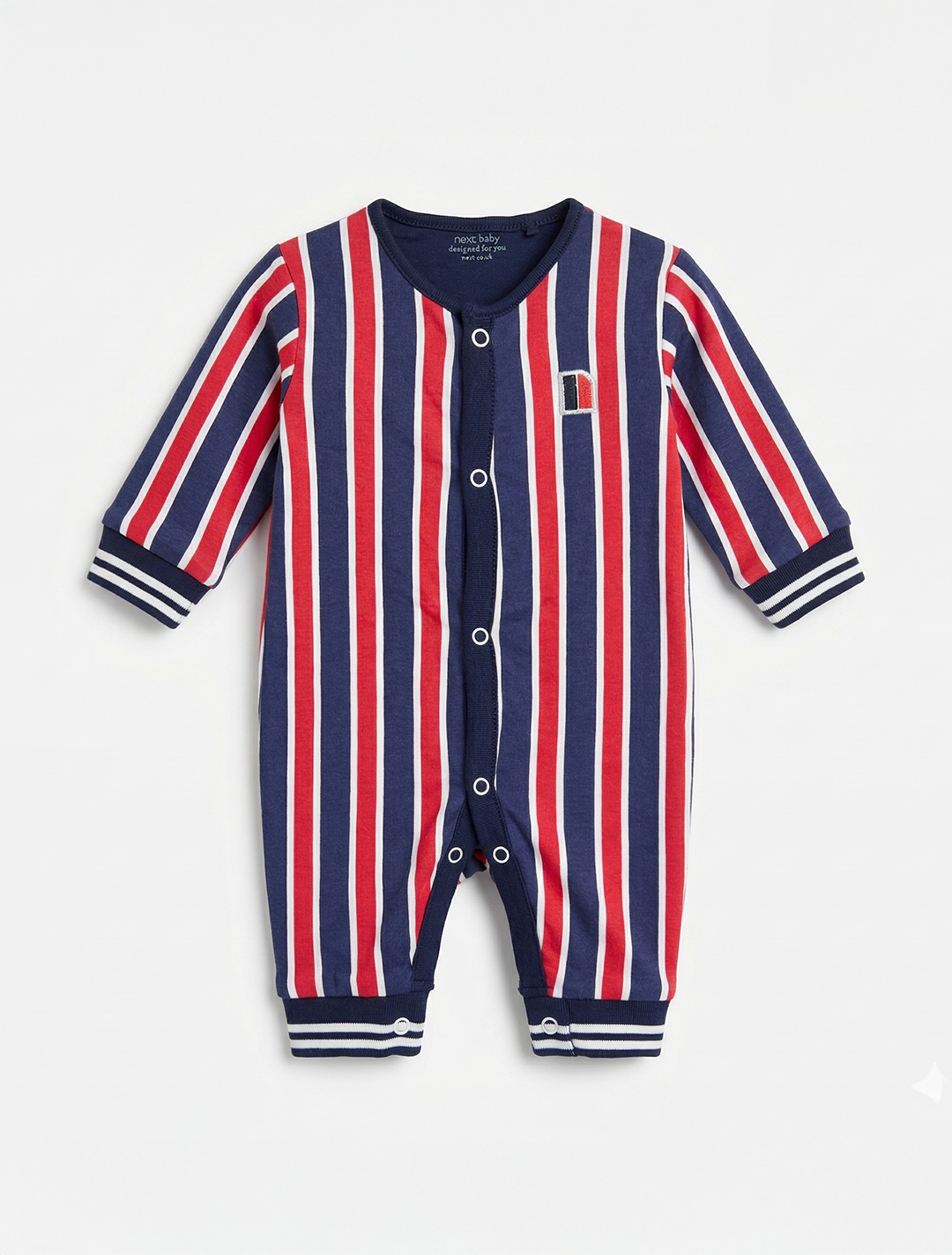 BLUE AND RED STRIPED ROMPER