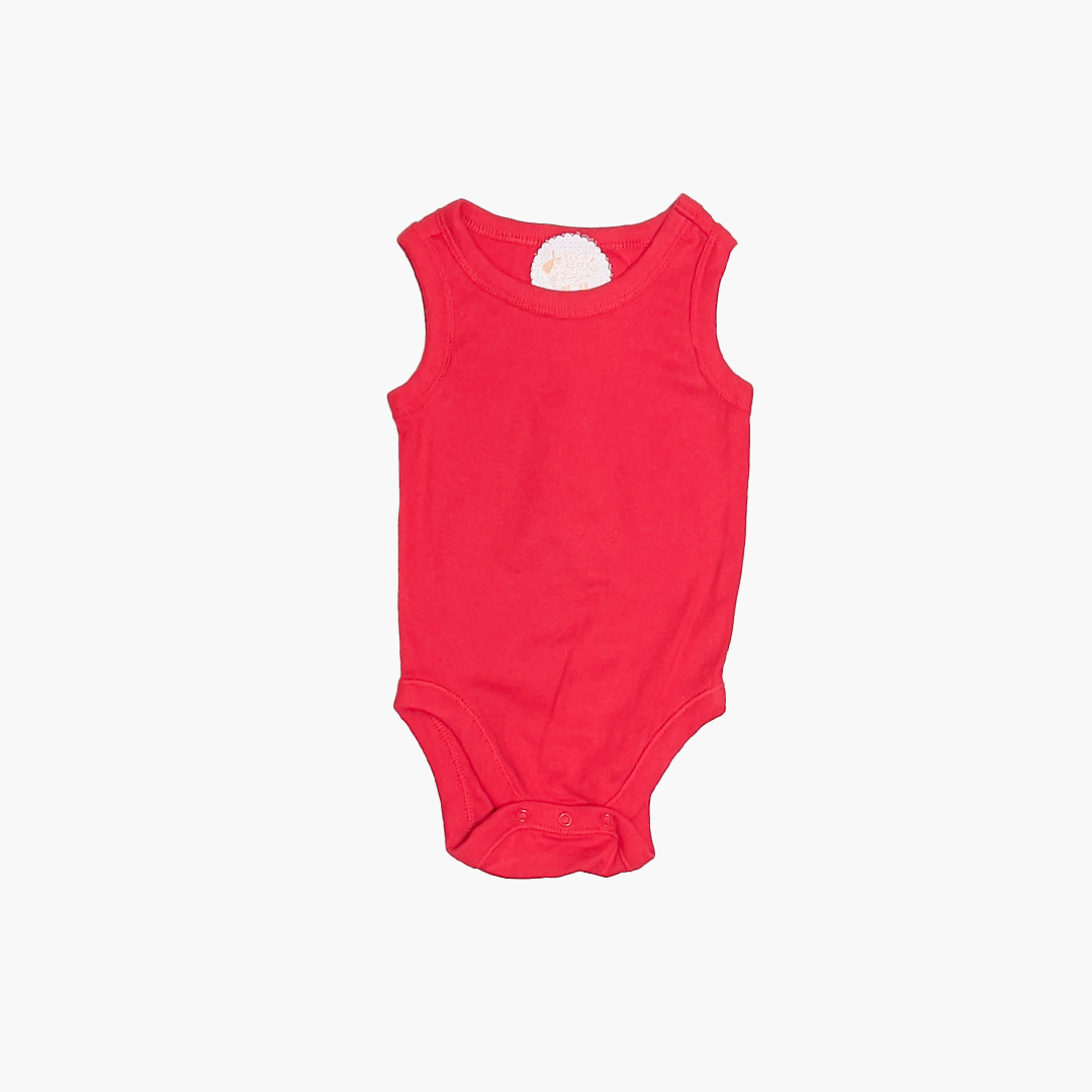RED SLEEVELESS ONESIE