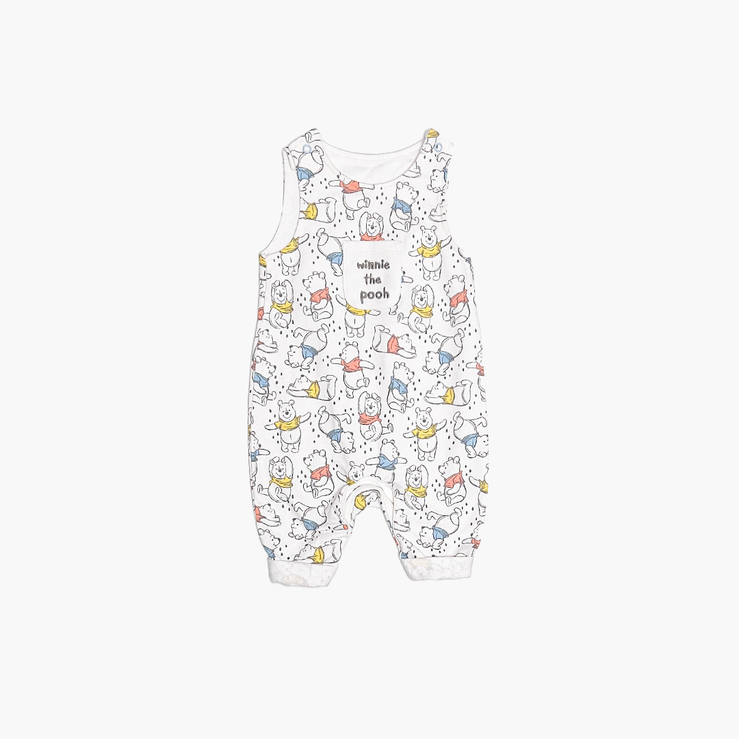 WHITE PHOO PRINTED SLEEVLESS ROMPER