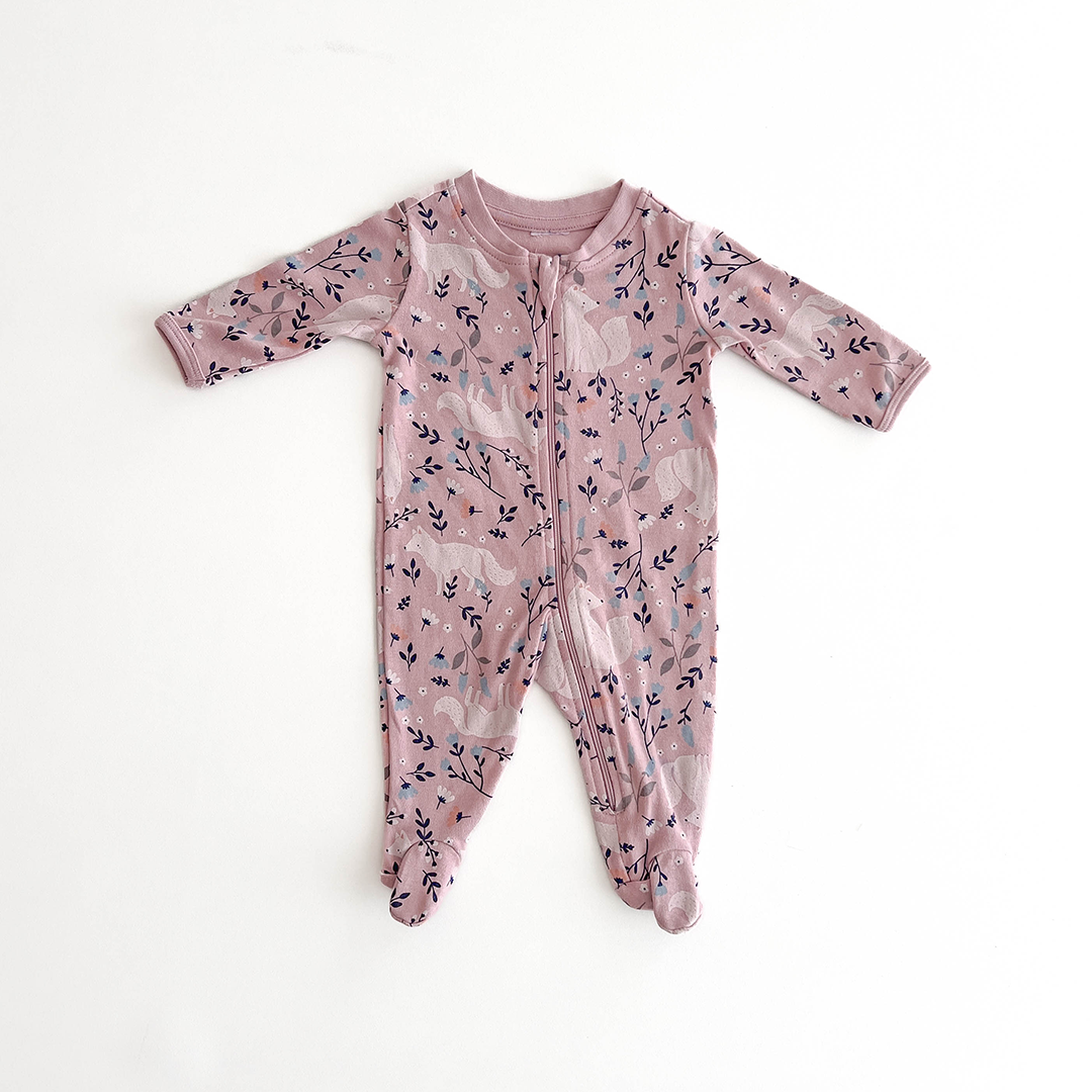 PASTEL PINK PRINTED SLEEPSUIT