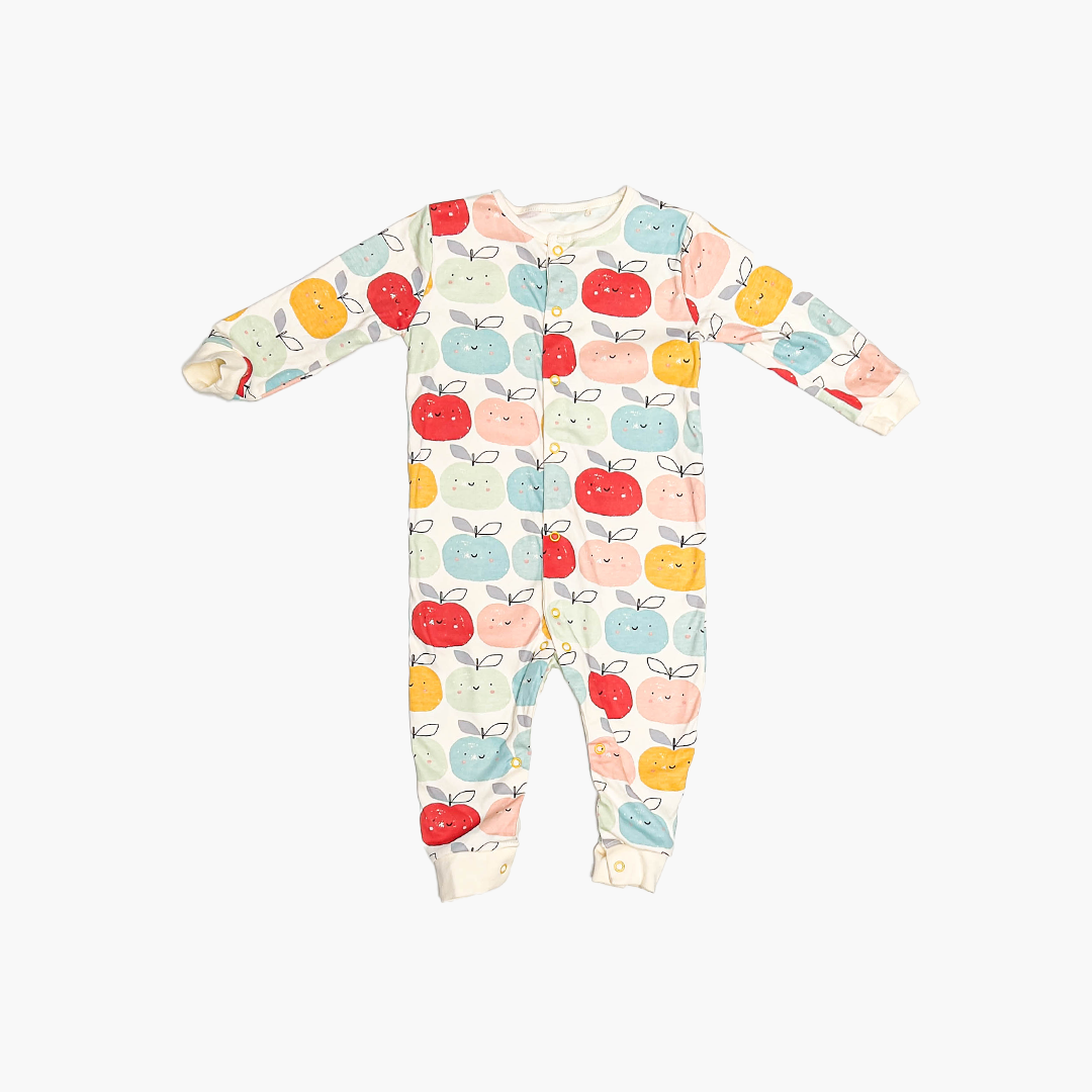 MULTICOLOUR APPLE PATTERNED ROMPER