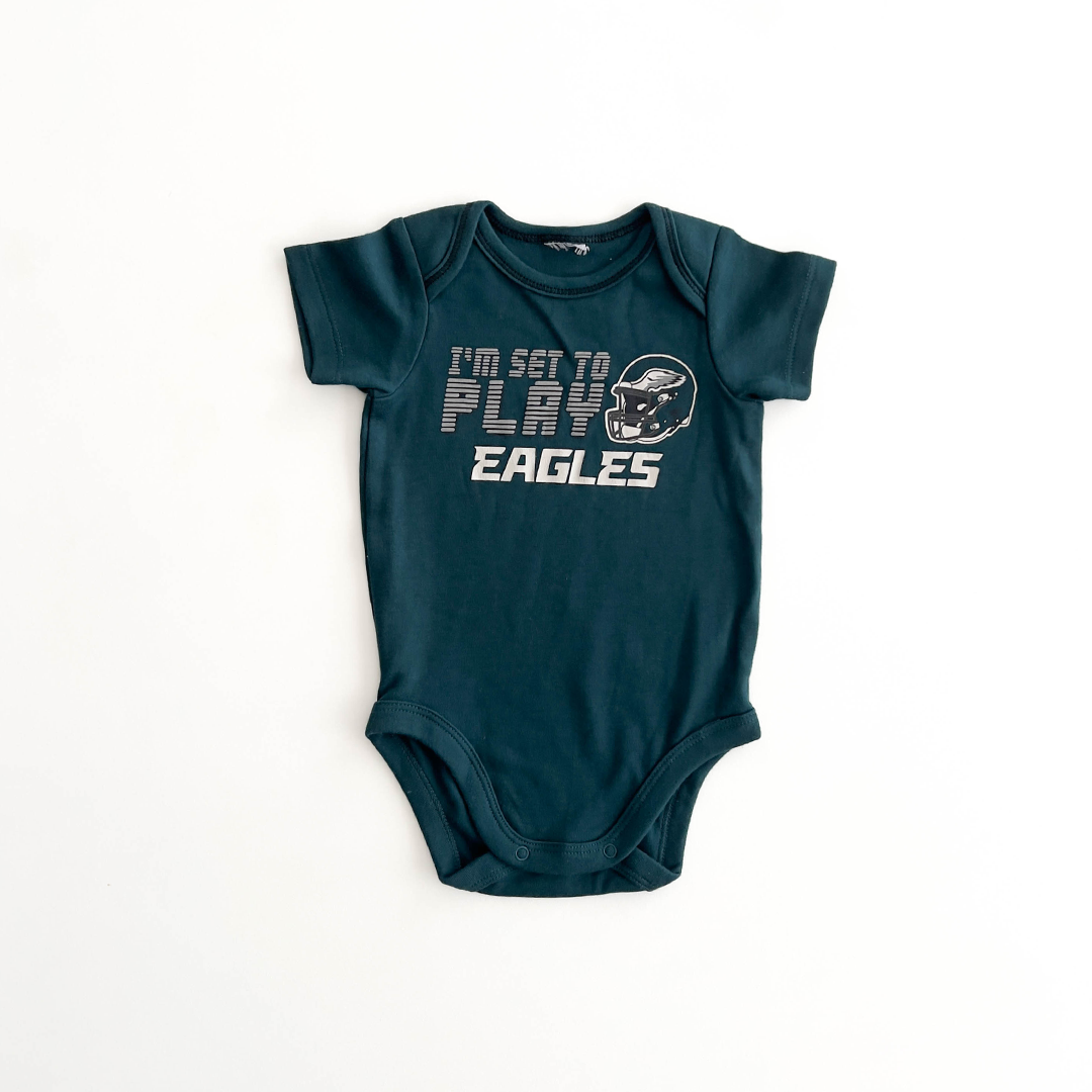 DARK GREEN COTTON PRINT ONESIE