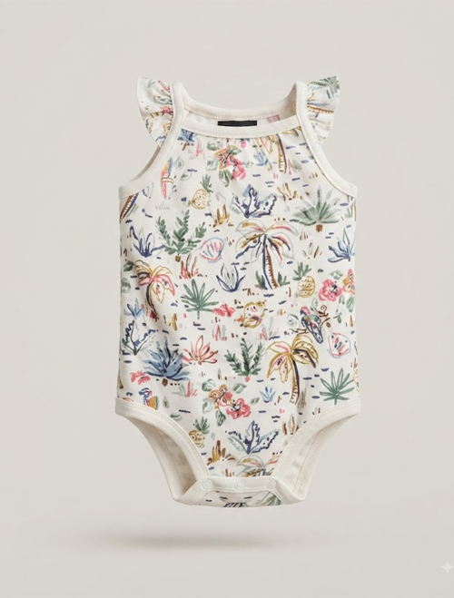 Off white printed girls onesie