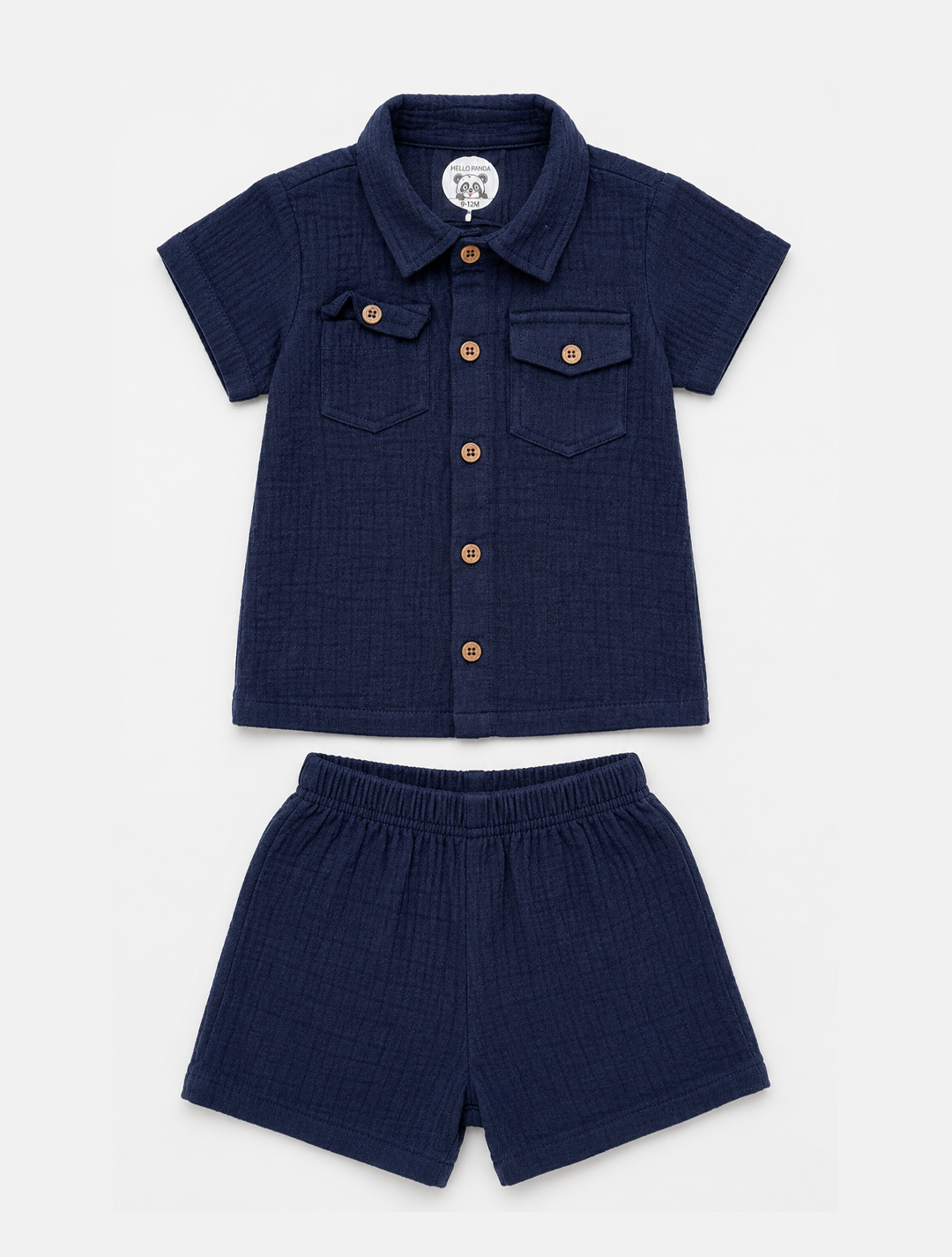 Muslin Shirt & Shorts Co-ord Set – Midnight Navy