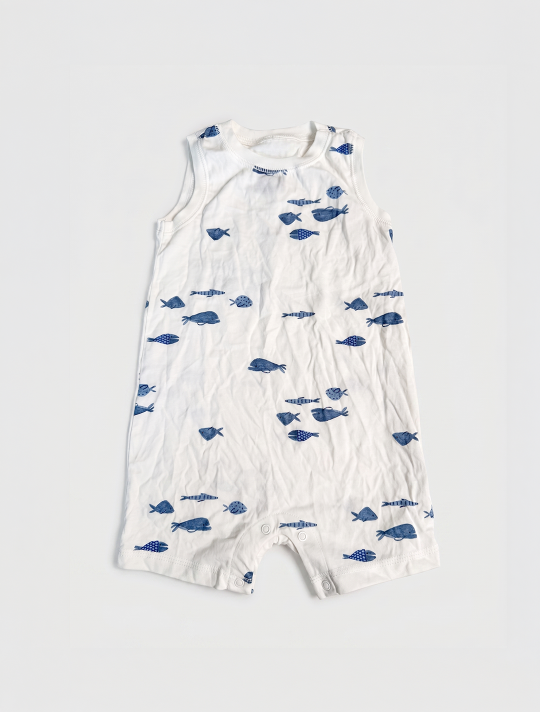 Blue fish printed jumpsuit