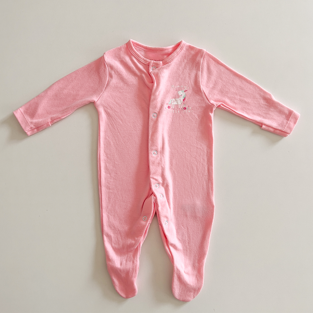 Unicorn printed sleepsuit