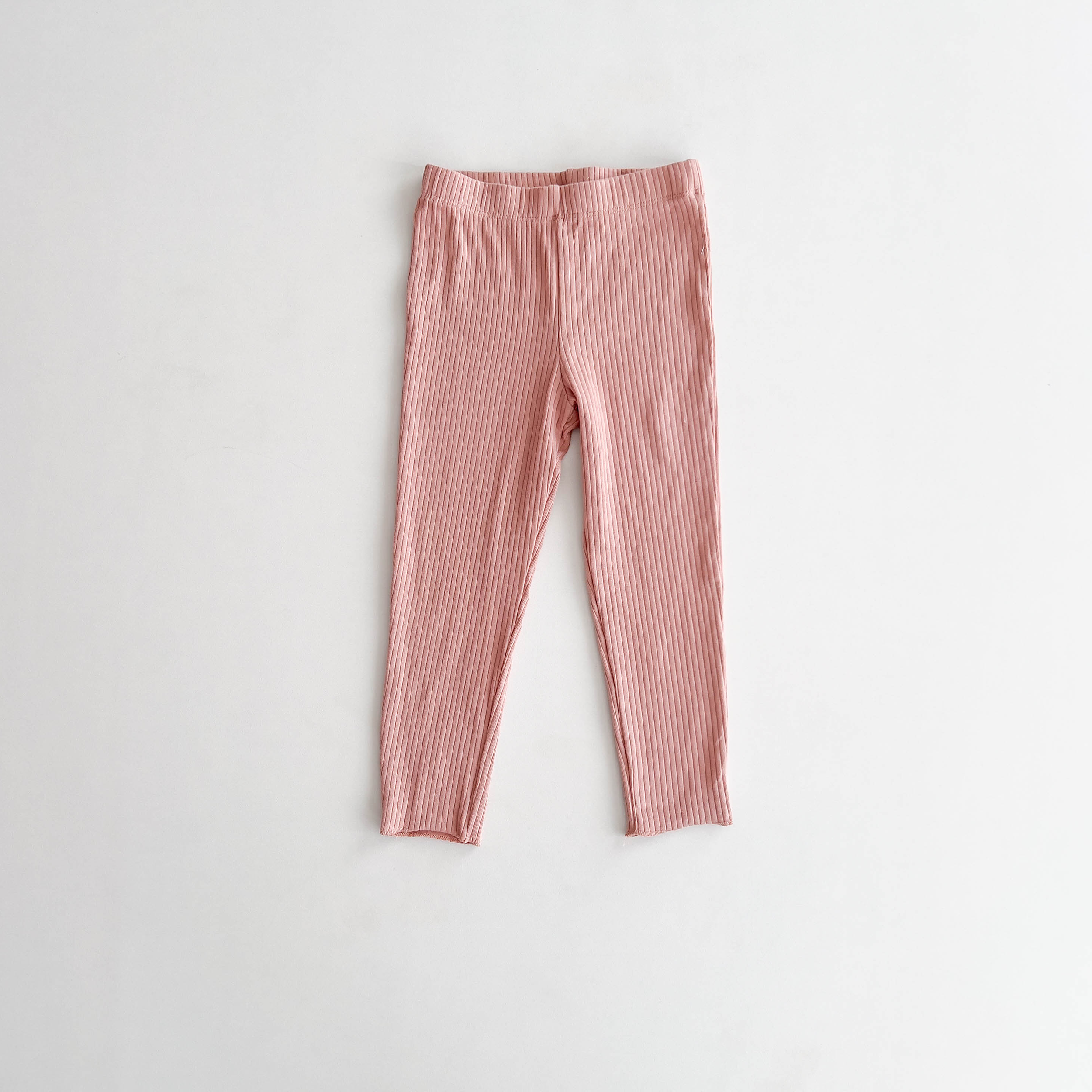 DUSKY PINK RIBBED PANTS