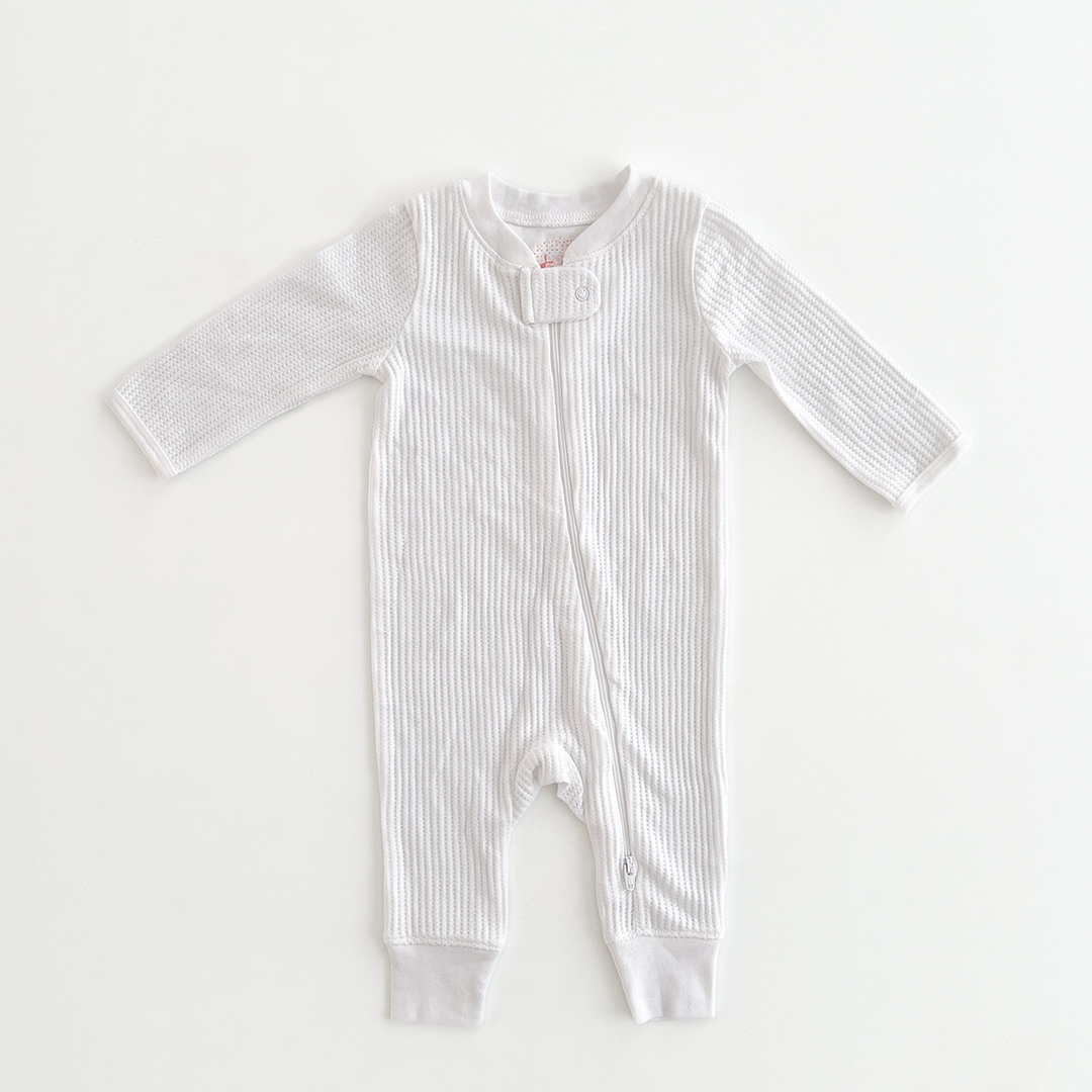 PURE WHITE RIBBED ROMPER