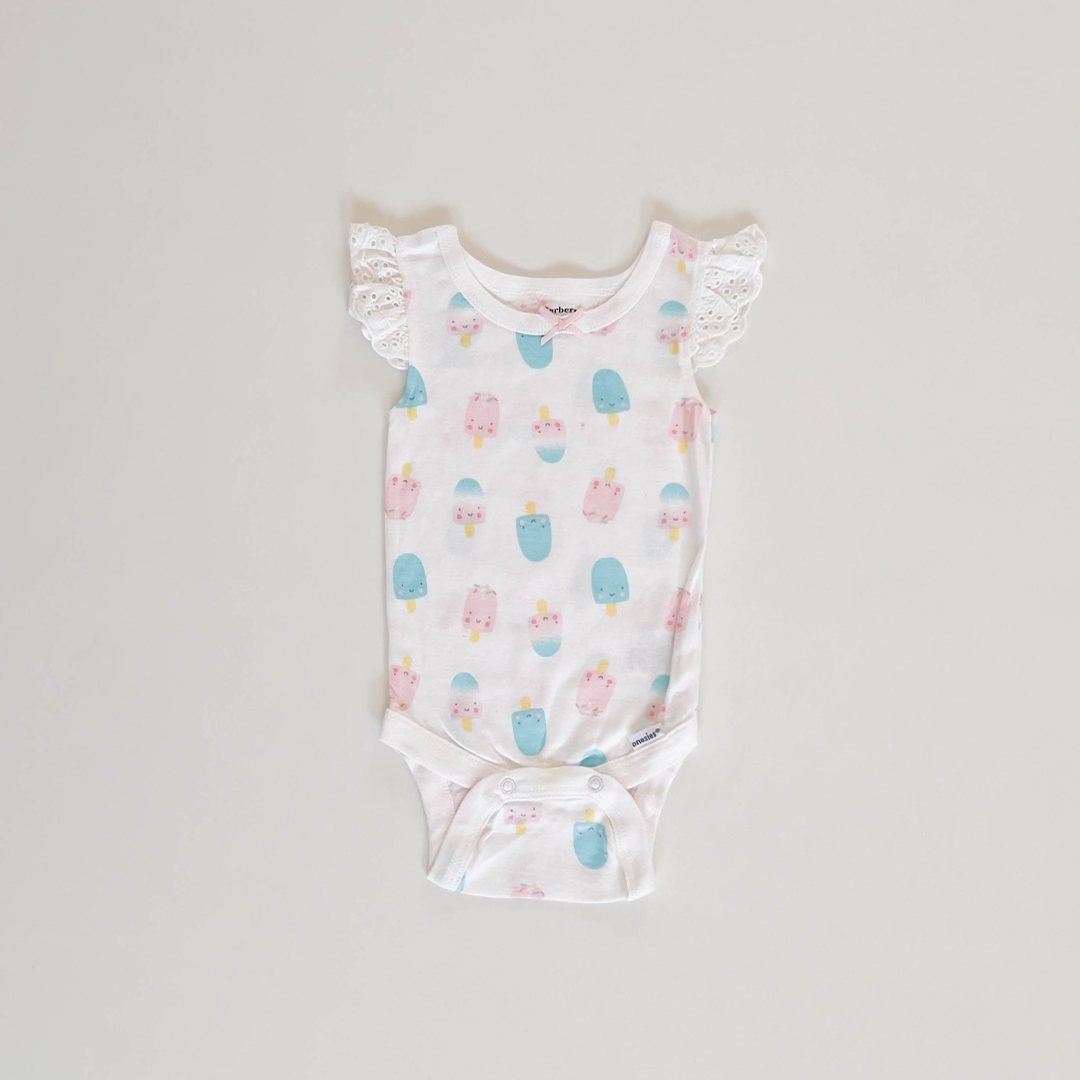 WHITE PRINTED ONESIE
