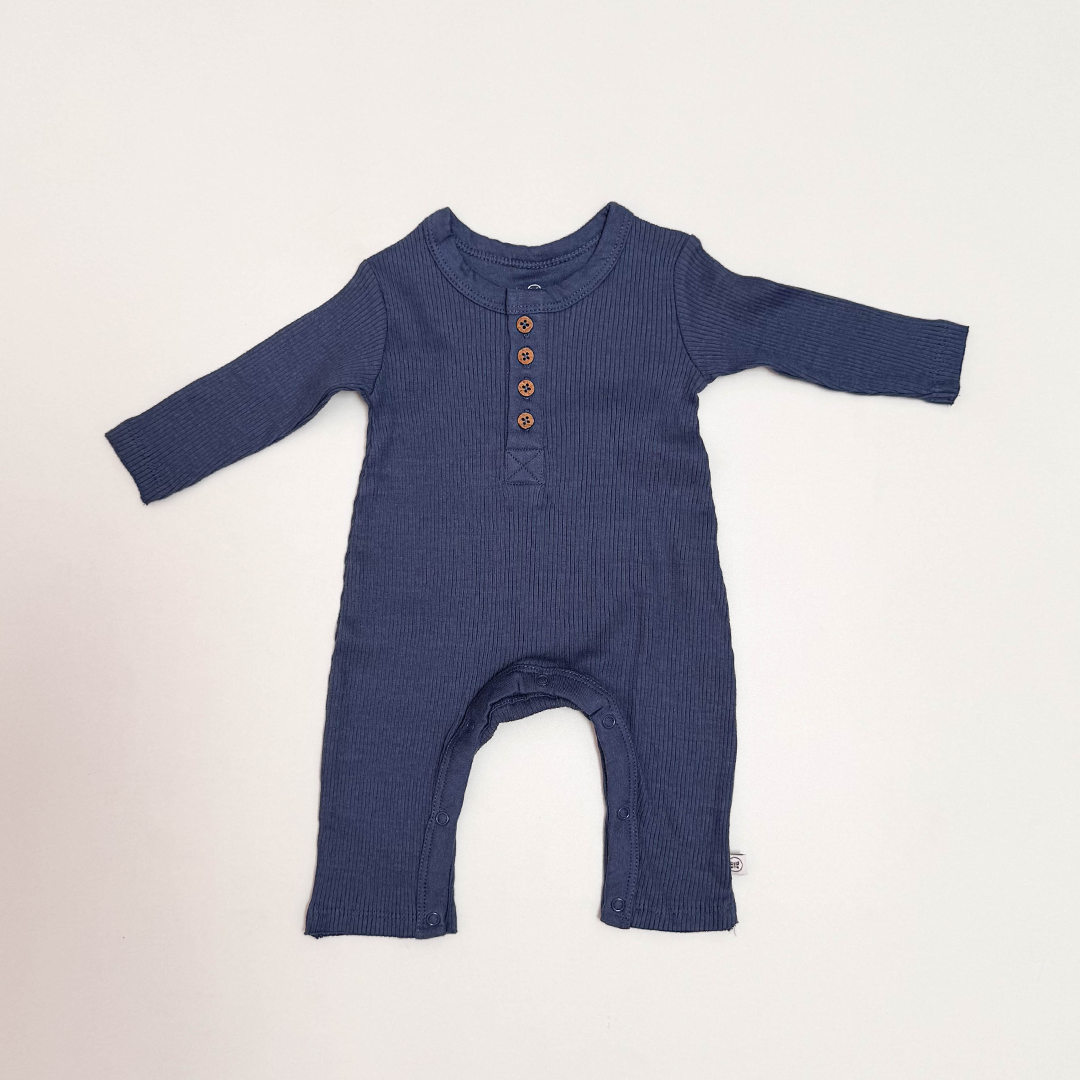 NAVY BLUE RIBBED ROMPER