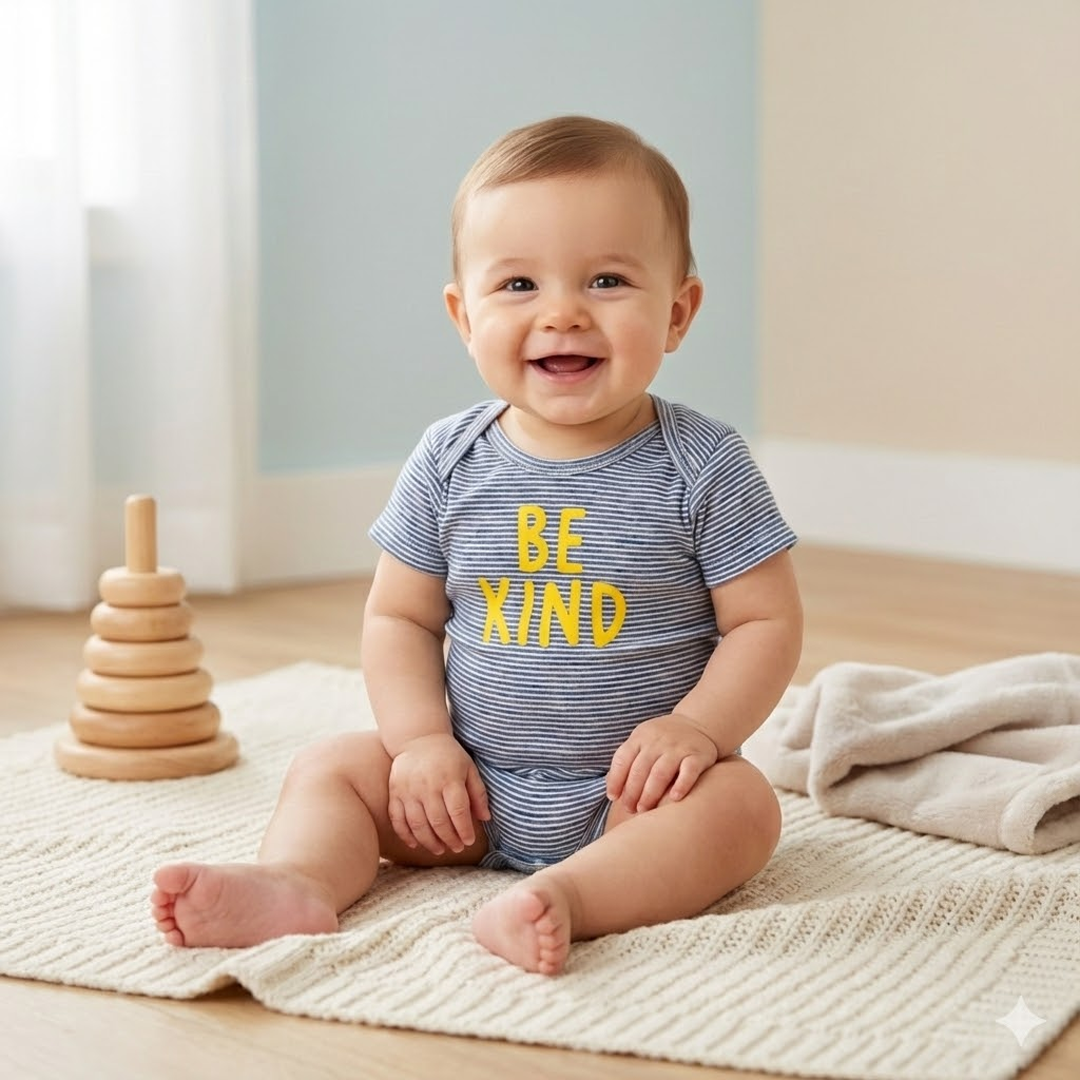 NAVY BLUE STRIPED ONESIE