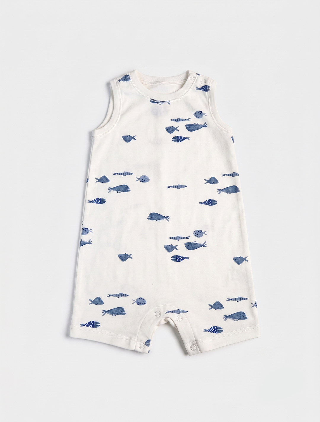 Blue fish printed jumpsuit