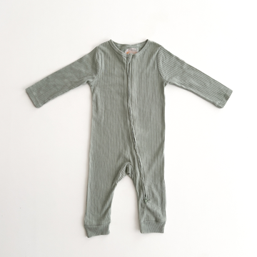 Soft sage ribbed romper