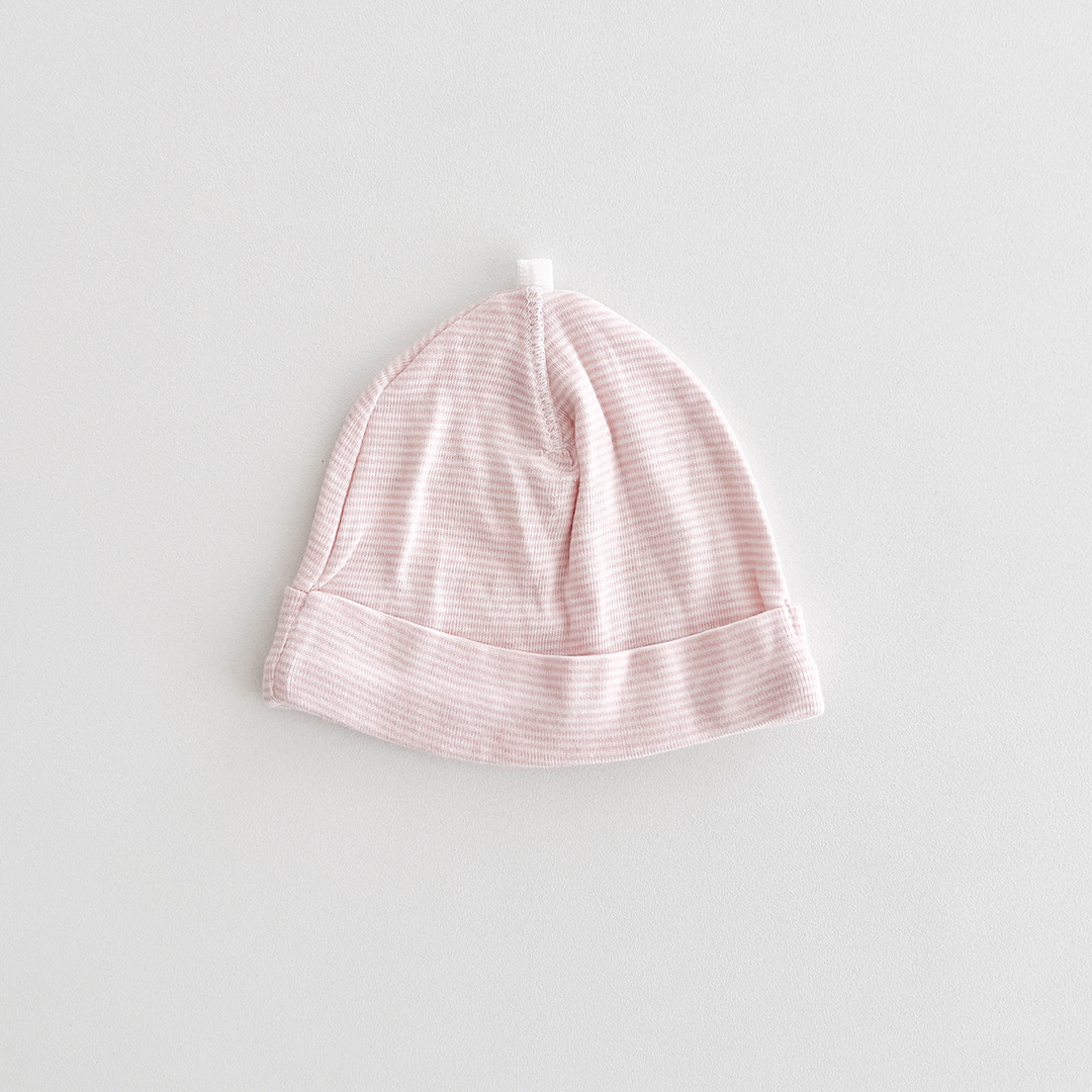 PINK AND WHITE STRIPED CAP