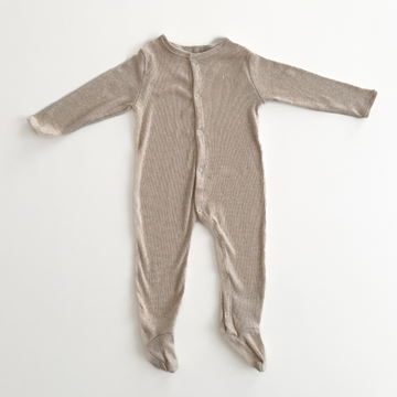 BEIGE  COLOR RIBBED SLEEPSUIT