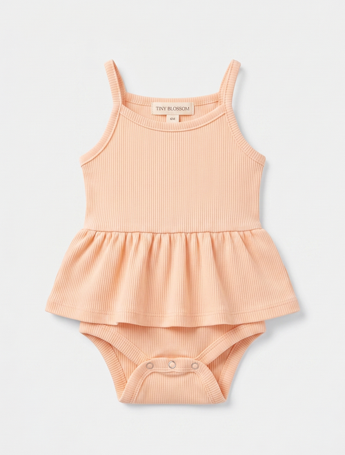 CREAMY PEACH POINTELLE SUNSUIT