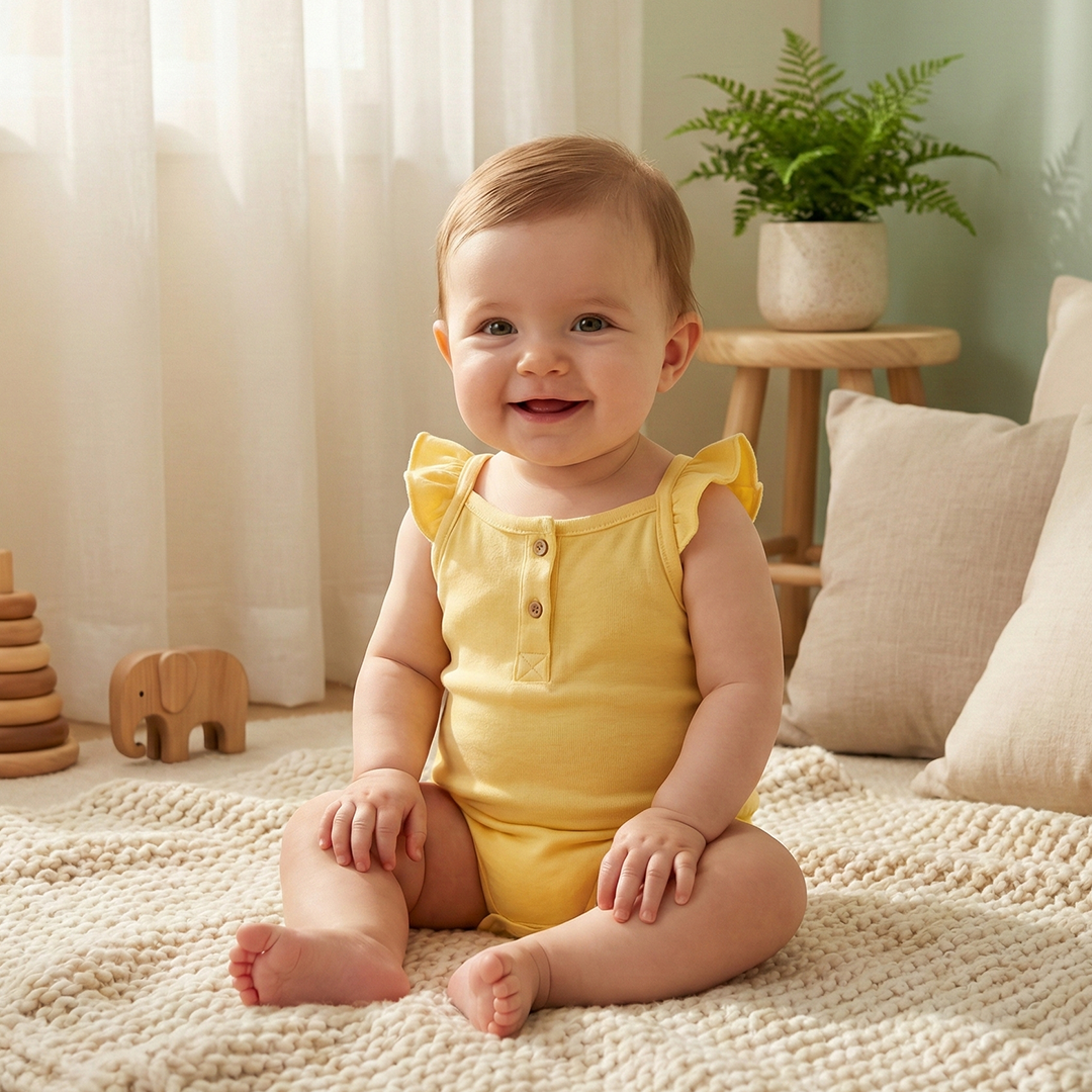 YELLOW RUFFLED ONESIE