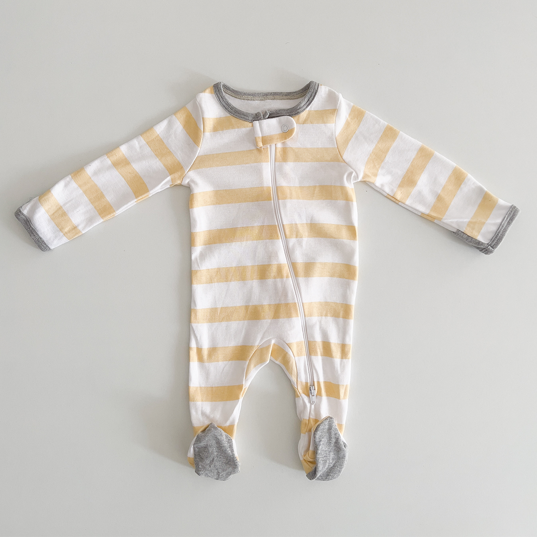 Yellow striped sleepsuit