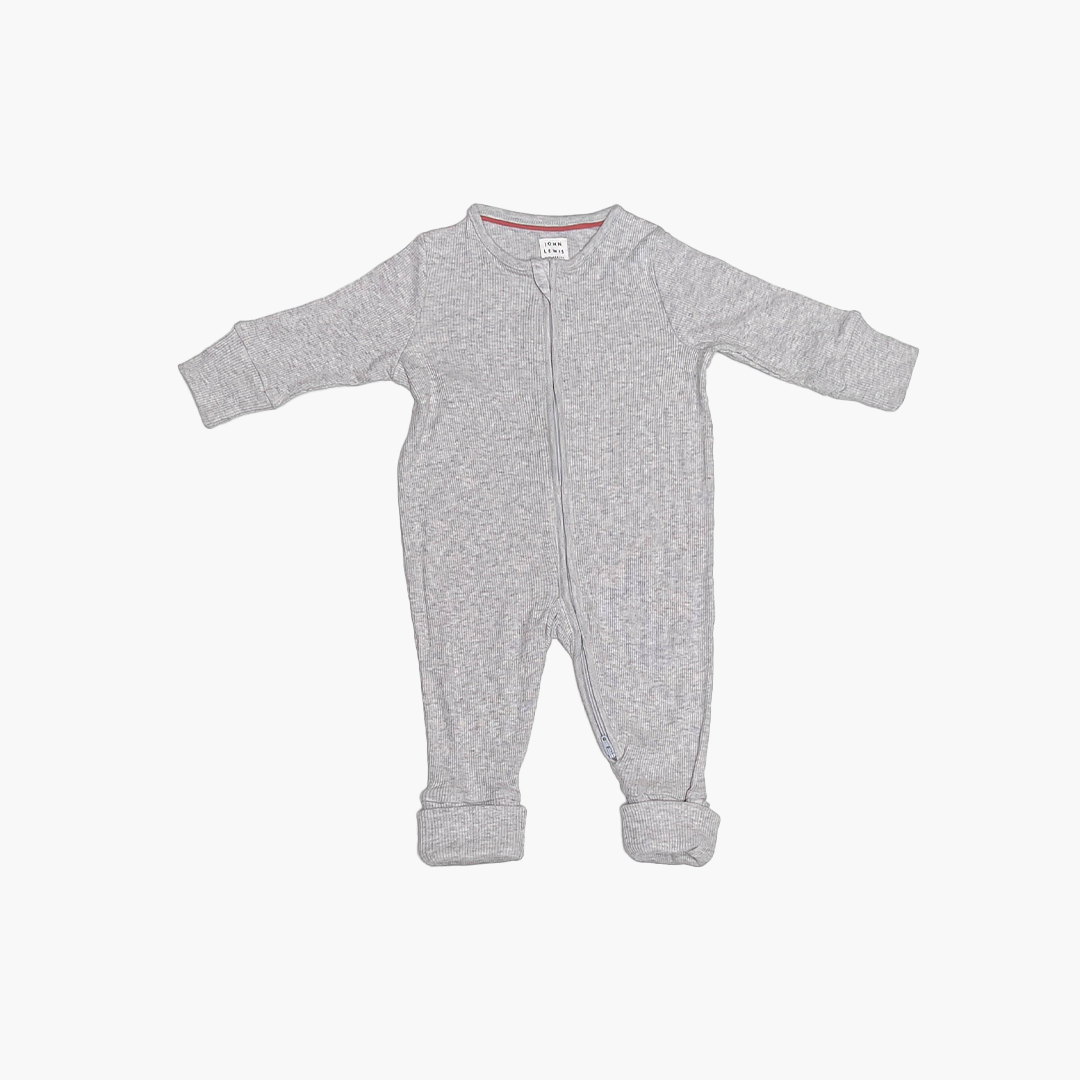 LIGHT GREY RIBBED ROMPER