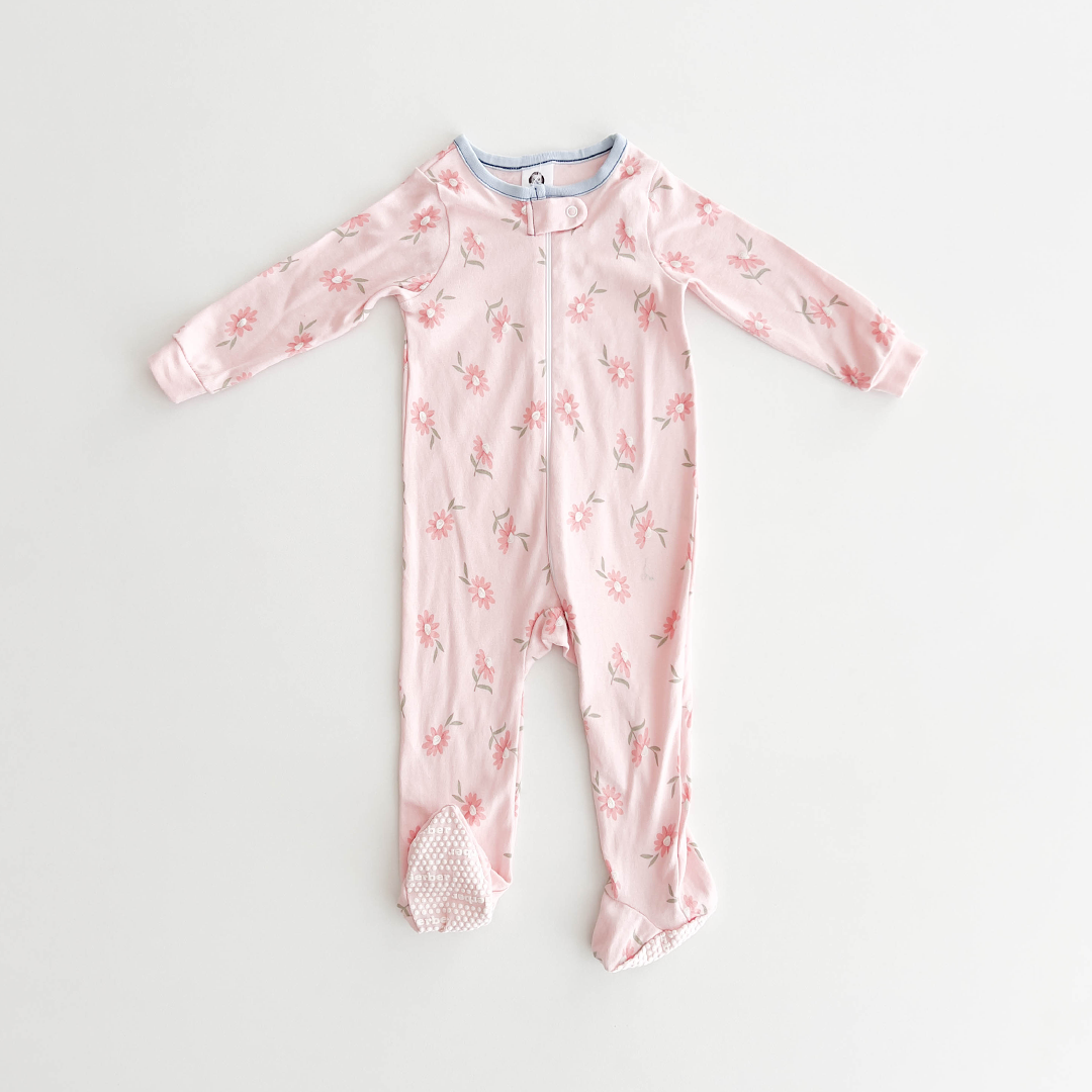 PINK FLORAL PRINTED SLEEPSUIT