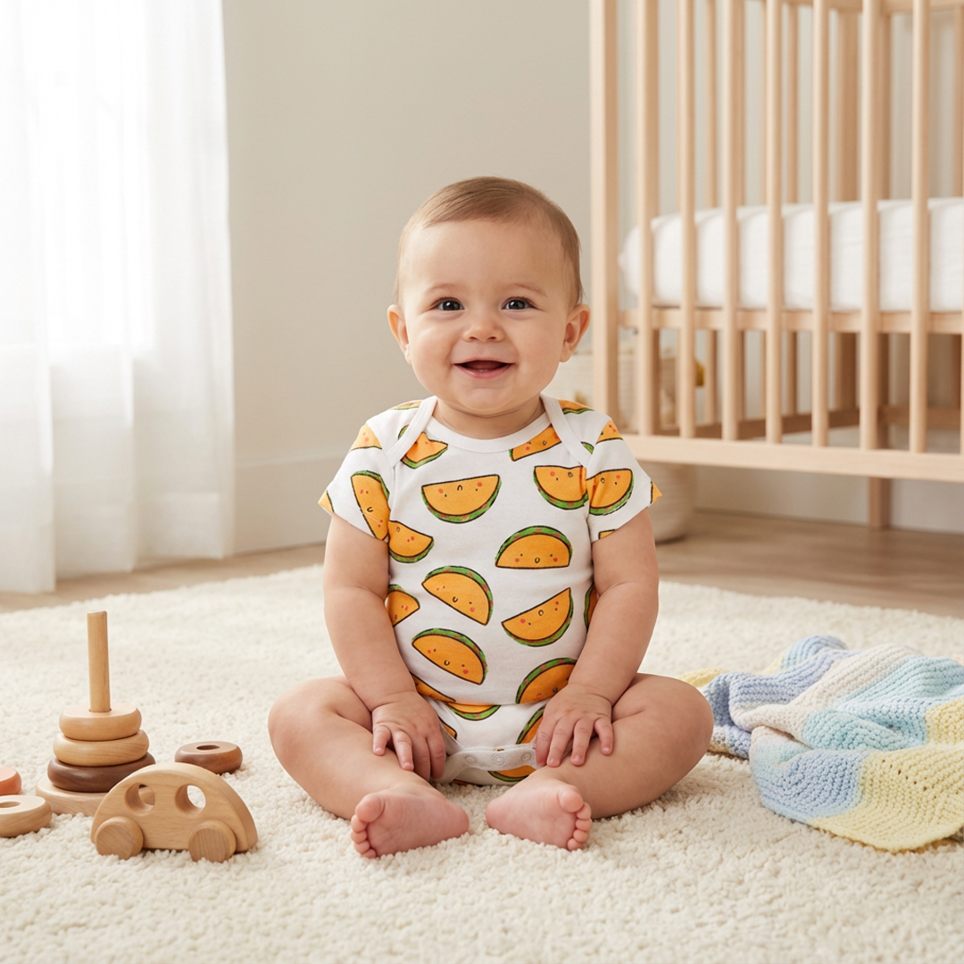 WHITE PRINTED ONESIE