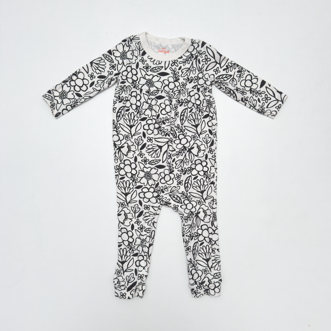 BLACK FLORAL PRINTED ROMPER