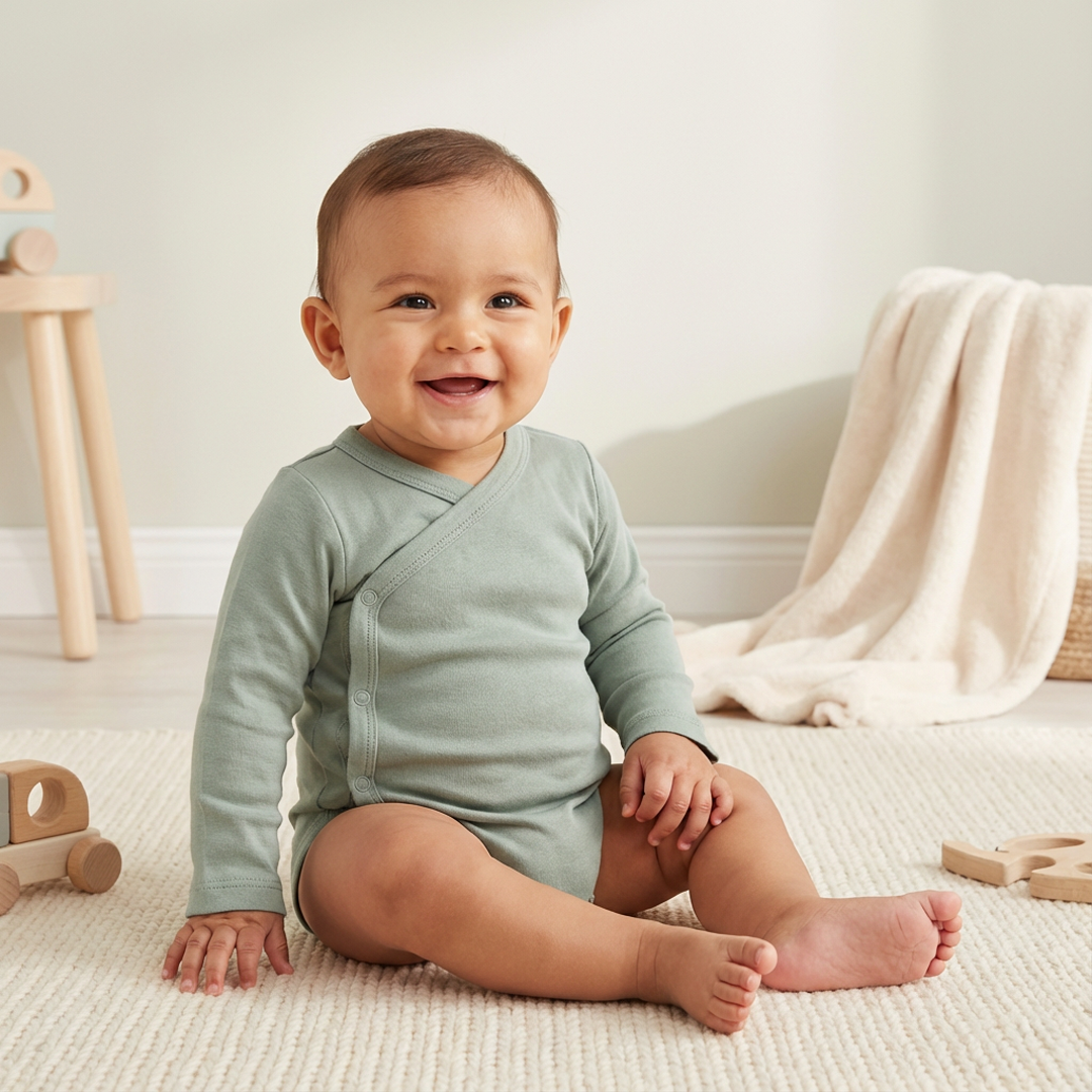 SAGE GREEN WRAPOVER ONESIE