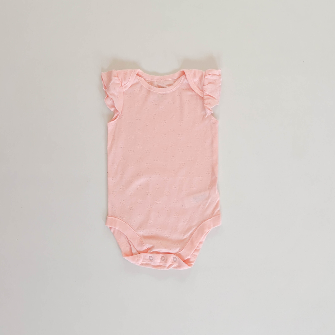PEACH PINK POINTELLE  ONESIE