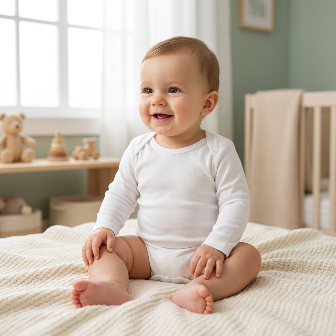 WHITE COTTON FULL SLEEVE ONESIE